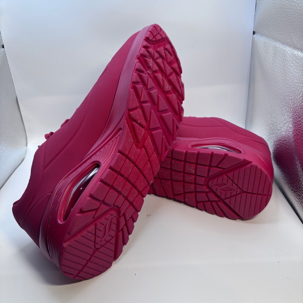 Skechers Street Los Angeles Uno Stand On Air Wide Fit Burgundy Sneakers Size 8 - Picture 8 of 8